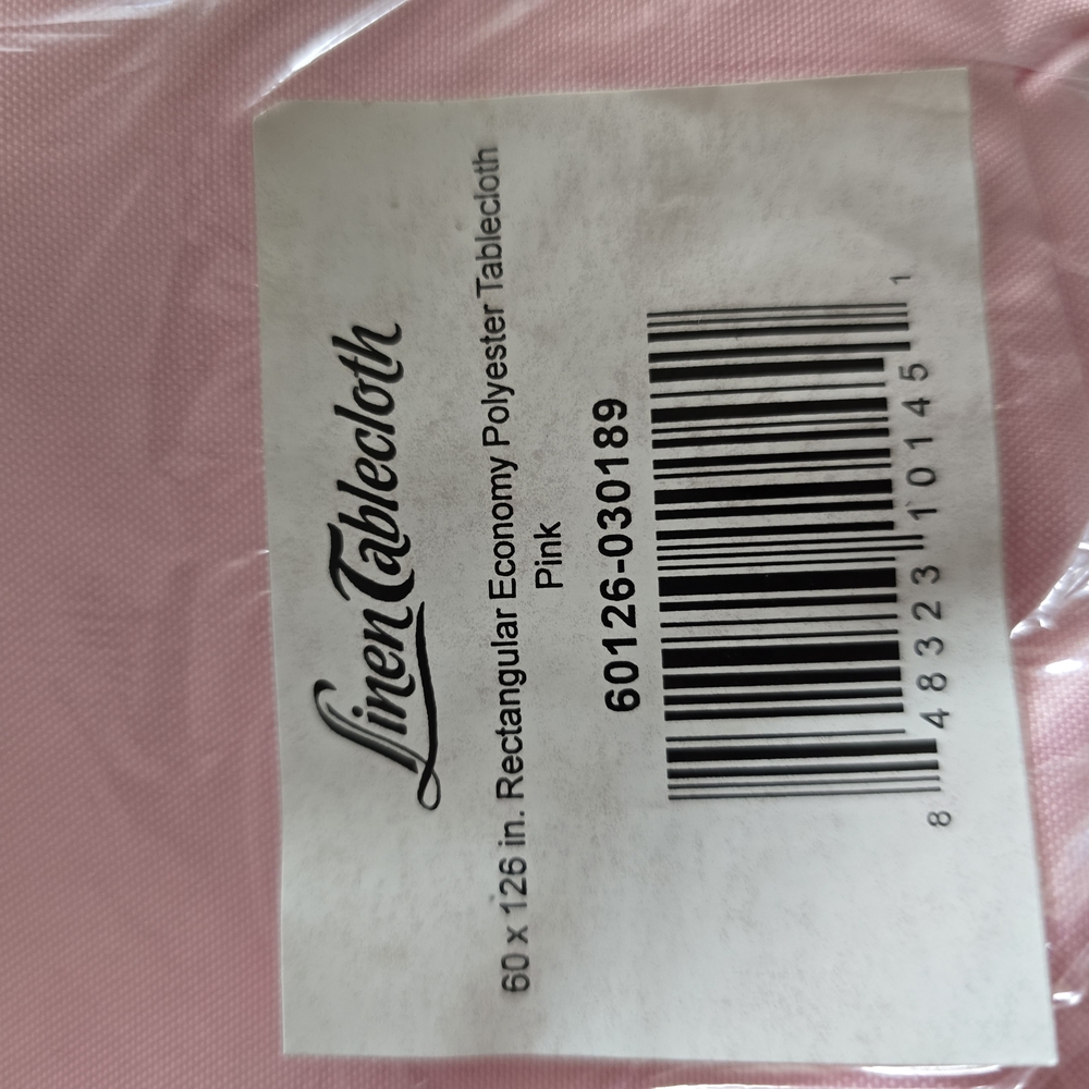 Pink Polyester Rectangle Tablecloth - Picture 2 of 2